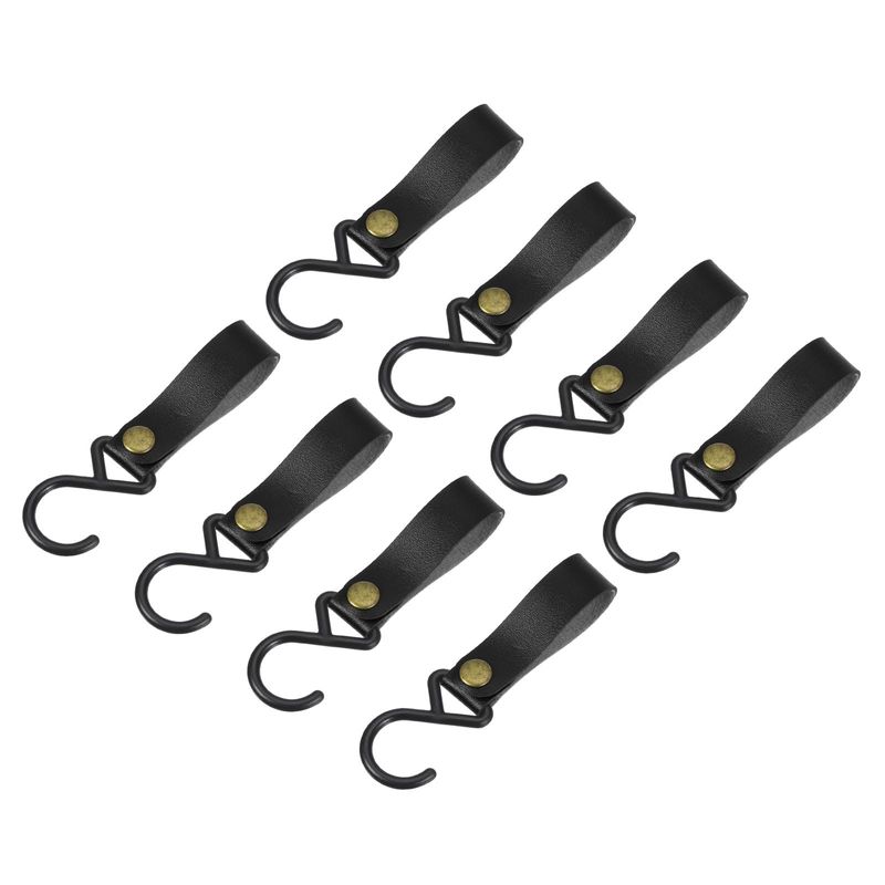 sourcing map Leather S Hooks, 8Pcs Camping Hook Hanger Multipurpose S ...