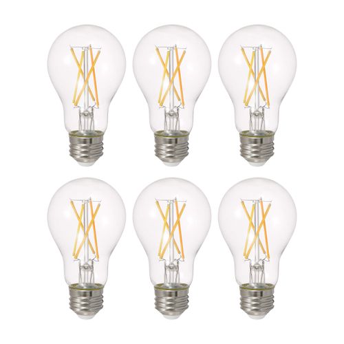 SYLVANIA LED TruWave Natural Series A19 Light Bulb, 75W Equivalent, Efficient 11W, 1100 Lumens, Dimmable, Clear, 2700K, Soft White - (Pack of 6) (40807)