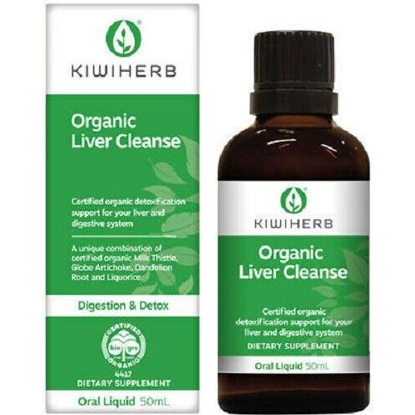 Kiwiherb ORGANIC Liver Cleanse 50ml  Milk Thistle + Dandelion + Globe Artichoke