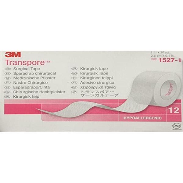 3M Transpore Tape 1 x 10 yd Box: 12