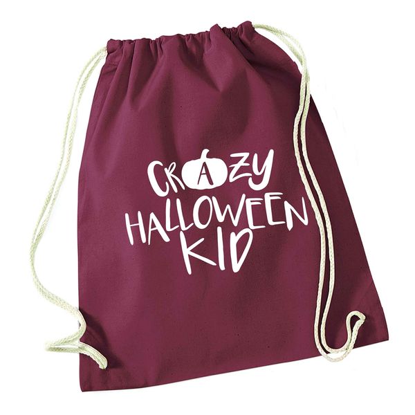 Flox Creative Maroon Drawstring Bag Crazy Halloween Kid