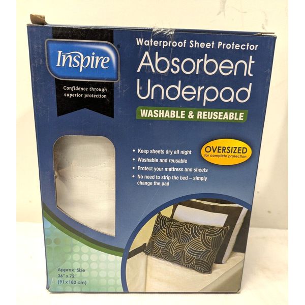 Inspire Waterproof Protector Absorbent Underpad Washable&Reuseable (36" x 72")