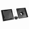 Square Shower Drain 6 Inch Floor with Flange Removable Quadrato Pattern Grate