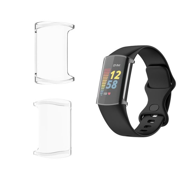 HOMTERN [3-Pack] Cases Designed for Fitbit Charge 6 / Charge 5, Soft TPU Lightweight Shell Drop-proof Scratch-Proof Flexible Screen Full Covered Protective Case,3-Pack Clear