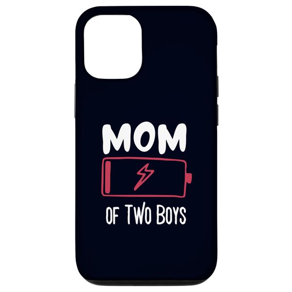 iPhone 15 Mom of Two Boys Low Battery Funny Mother's Day Smartphone Case