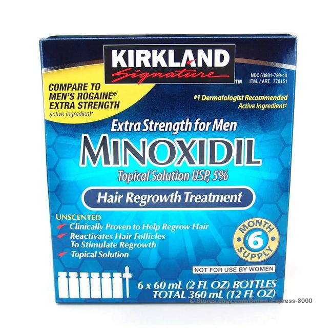 Kirkland Minoxidil 5% Men Hair Regrowth Treatment Hair Loss Treatment -6 Bottles