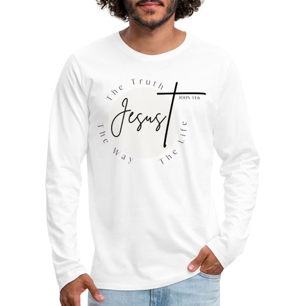 Mens Graphic Tee, Jesus the Truth the Way the Life, Long Sleeve Shirt - L