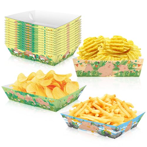 Heidaman Capybara Birthday Party Supplies ，Capybara Trays Disposable，Capybara Party Favors，Capybara Serving Dishes，20pce