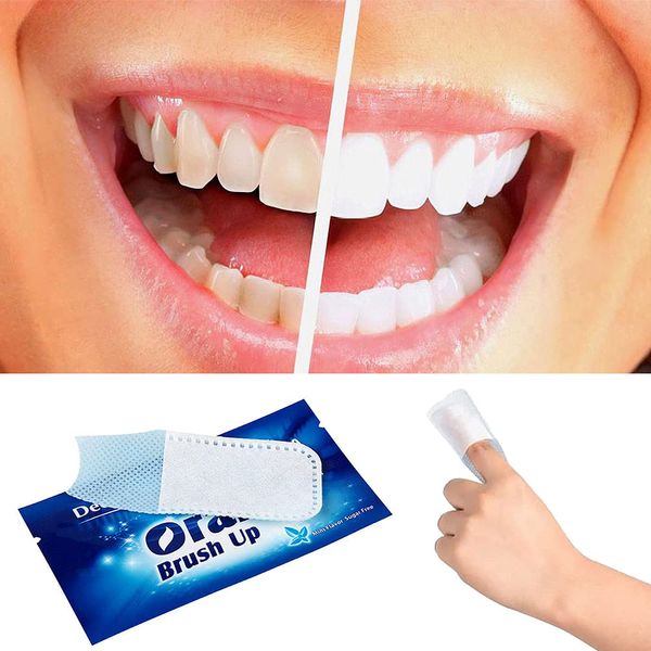 24PCS Disposable Wipe Oral Finger Brush Up Teeth Cleaning Tools Teeth Whitening Strips for Oral Deep Cleaning Treatments (24)