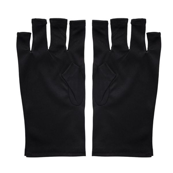 XPEX 2 Paar uv handschuhe maniküre,anti uv handschuhe,Leicht und atmungsaktiv, weich und bequem, schützt die Hände vor Sonnenbrand（Schwarz）