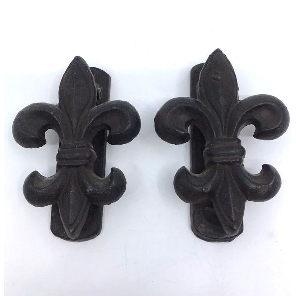 Set of 2 Fleur De Lis Cast Iron Door Knockers