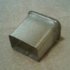 Vintage NOS galvanized steel gutter drop outlet 2x2-3/4 rectangle.