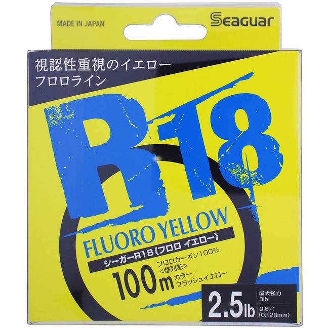 Seaguar Line Seager R18 Fluoro Yellow, 328.4 ft (100 m), 4lb, Clear