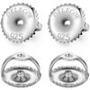 DELECOE 2 Pairs Screw Earring Backs,925 Sterling Silver Screw on Earring Backs Replacements for Diamond Earring Studs, Hypoallergenic Secure ScrewBacks for Threaded Post .032"(Silver)