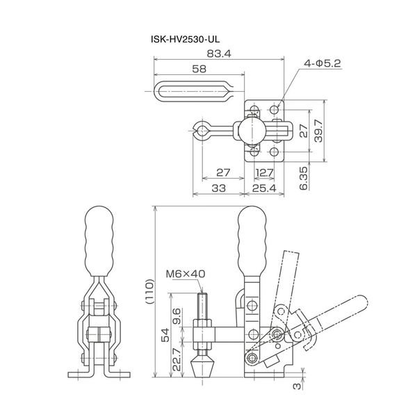 育良精機 ISK-HV2500 トグルクランプ