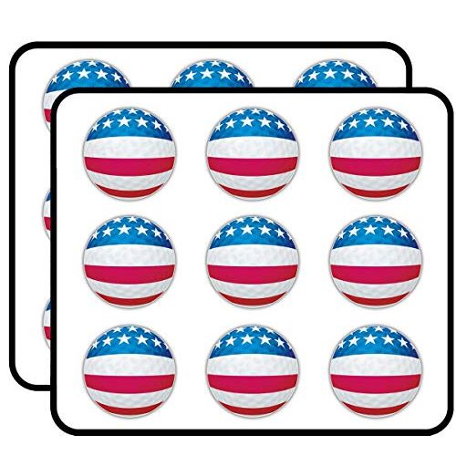 USA Flag Golf Ball 2" 18 Pack Planner Calender Scrapbooking Crafting Stickers