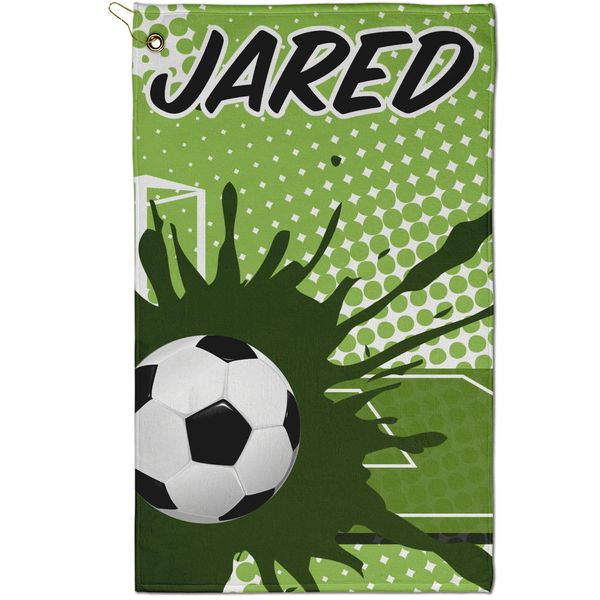 Personalized Soccer Golf Towel - Poly-Cotton Blend - Small w/Name or Text