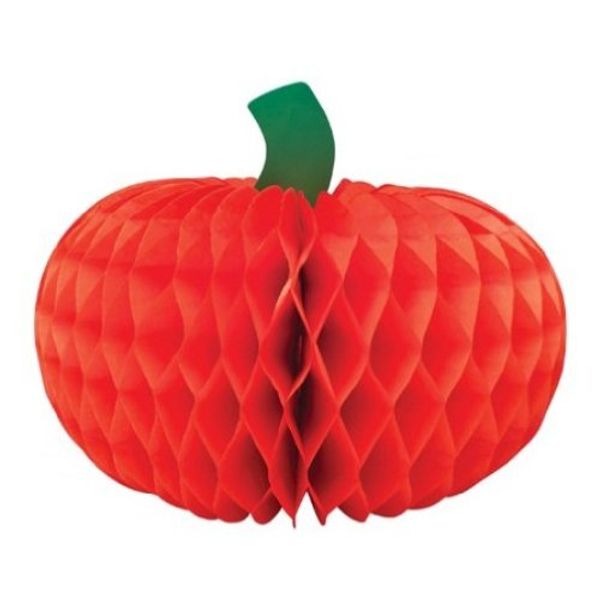 Paper Tissue Honeycomb Centerpiece, Halloween Pumpkin