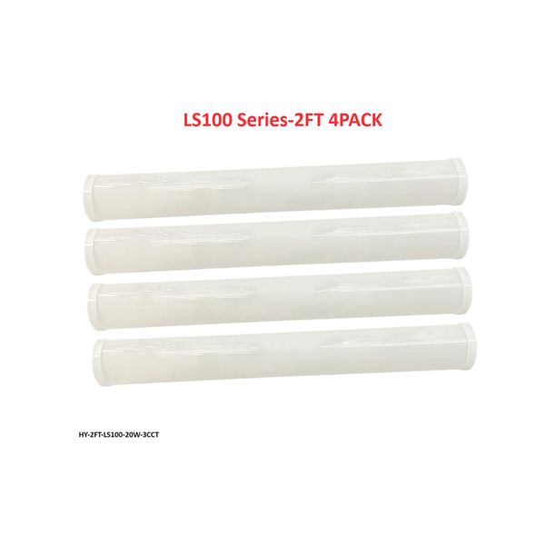 HY 4 Pack LED Linear Strip 2FT 20W 0-10V Dimable 3CCT Selectable 2600lm