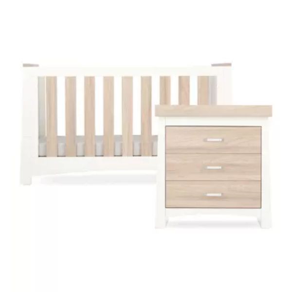 CuddleCo Ada 2 Piece Nursery Furniture Set – White and Ash