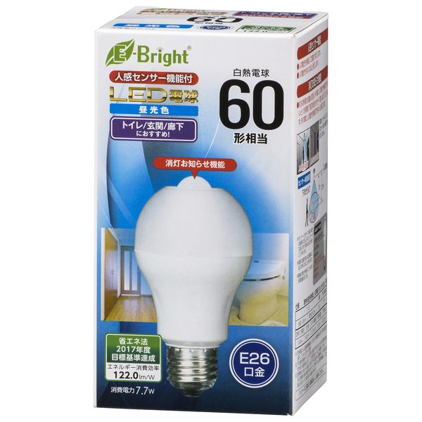 LDA8D-H R21 06-3594 Ohm Electric LED Light Bulb E26 60 Shape Equivalent with Motion Sensor Daylight