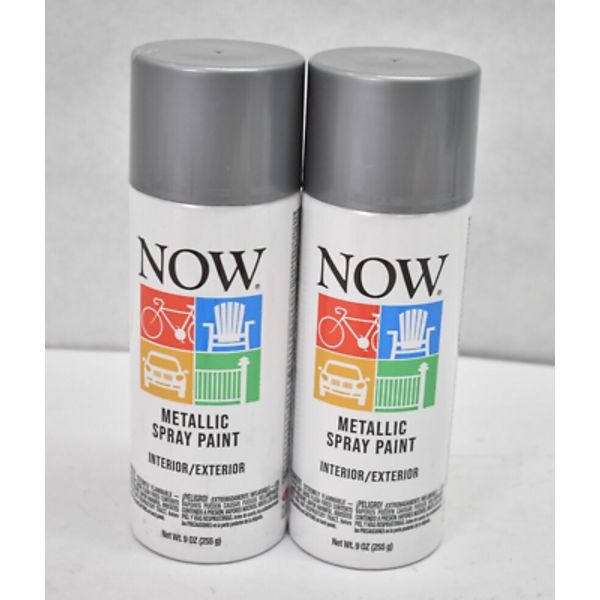 Lot of 2 Krylon Now Rust Inhibiting Metallic Spray Paint Protective Coating 9oz