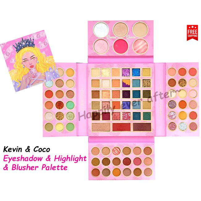 Kevin & Coco Makeup Palette - 93 Colors Eyeshadow, Highlighter, Blusher Palette