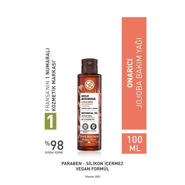 Onarıcı Jojoba Prebiyotik Bakım Yağı - Vegan-100 ml + Şampuan Masaj Fırçası Hediyeli