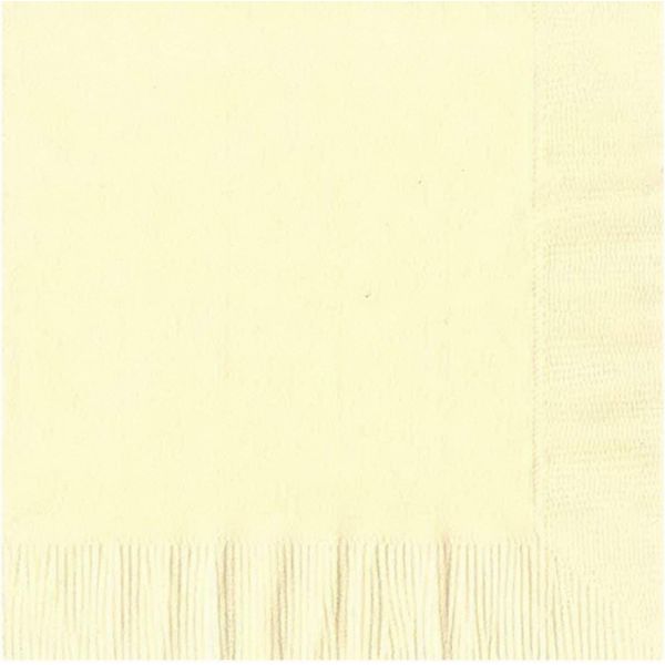 50 Plain Solid Colors Luncheon Dinner Napkins Paper - Ivory
