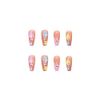 Set of 24 False Nail Square Glitter Small Flower Cute Fairy Nails Nail Tips