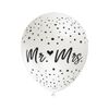 10 Luftballons Mr & Mrs weiß schwarz, ca. 30 cm Durchmesser