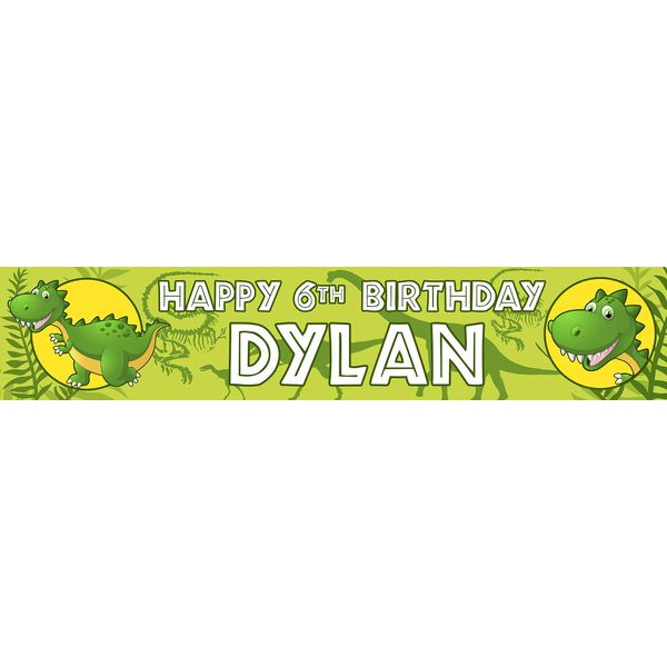 Kopek Personalised Dinosaur Birthday Banner