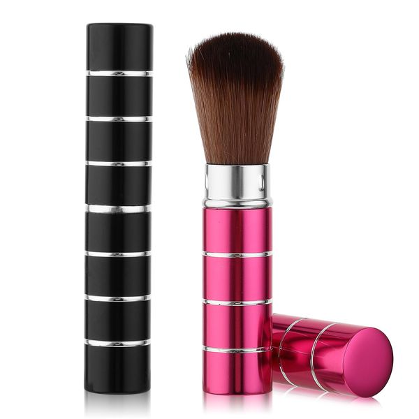 JIEYAO 2 Stück Einziehbare Make up Pinsel, Tragbarer Rouge Pinsel Kabuki Foundation Pinsel Loser Puderpinsel Flüssiger Foundation Pinsel mit Abdeckung Ausziehbarer Konturpinsel Gesichts Mixer Pinsel