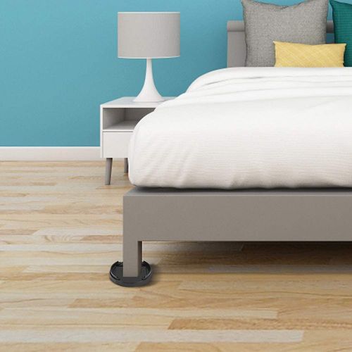 Cocoarm Bed Risers Stackable Rubber Risers Stacking Bed Raising Blocks Table Leg Risers Furniture Leg Risers Plastic Non-slip Riser For Table Desk Bed Chairs With Multi-slot Design Round Black 8pcs