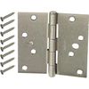 Everbilt 4 in Satin Nickel Square Corner Security Door Hinges - Value 12 Pack