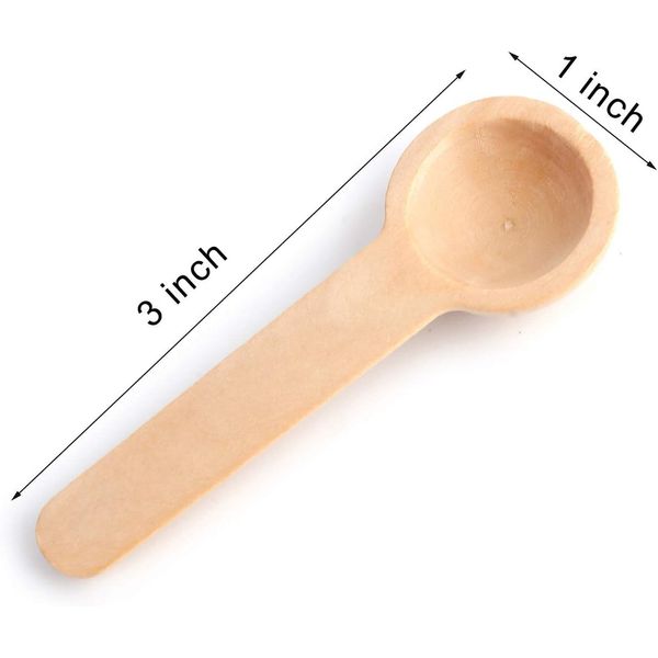 Tebery 60 Pcs Mini Wooden Spoons Small Bath Salt Spoon Candy Spoon Baby Spoon for Spice Jars Seasoning Honey Coffee