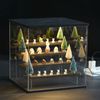 Clear Acrylic Display Case LED 4 Tier Dustproof Assemble Cube Display Boxes