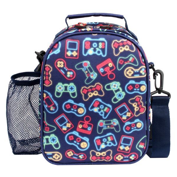 Fringoo - Neon Gamer Lunch Box - Lunch Bag - Lunch Bag for Kids - Thermal Insulated Lunch Bag - Cool Gamer Lunch Boxes - Great Gifts for Avid Gamers, Matching Bottle Available