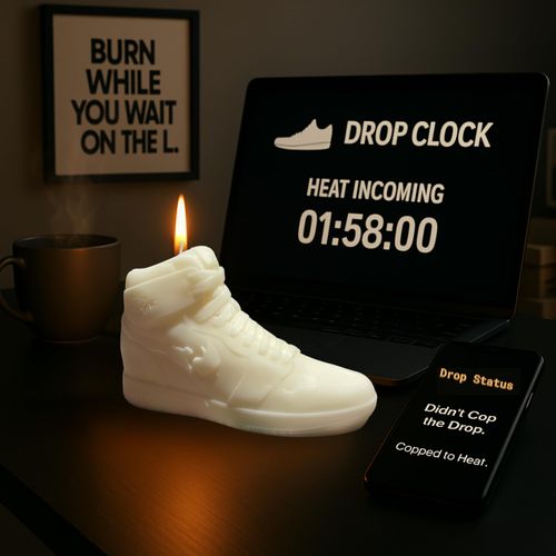 Sneaker Candle with Gift Box - Air Wax - Sneaker Head Gifts for Teenage Boys - Hypebeast Gifts for Sneakerhead - Candles for Men - Novelty Candles - Sneakerhead Room Decor - Basketball Candle
