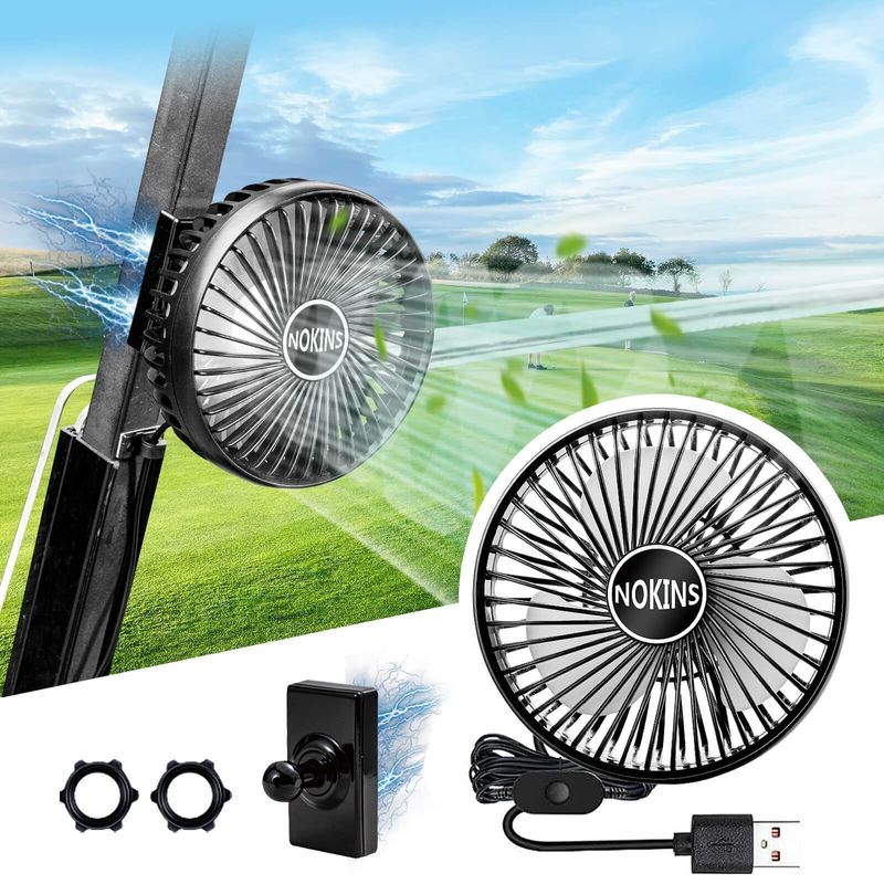 NOKINS Golf Cart Fan, Portable Magnetic Fan for Golf Cart EZGO Club Car ...