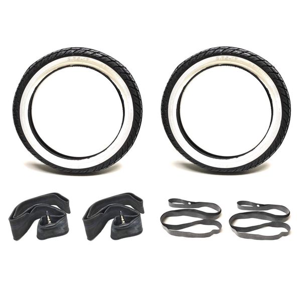 Streetparts24 Weißwand Reifen + Schläuche Set 2 3/4 x 17 Zoll passend für Kreidler Florett RS RMC