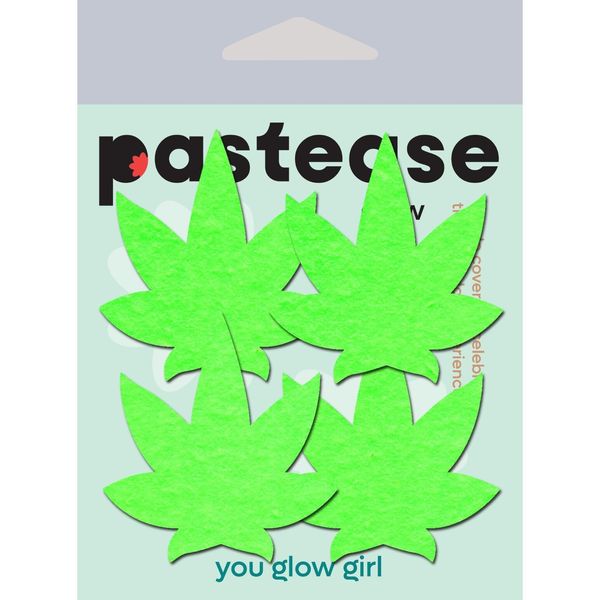 Pastease Glow In The Dark Marijuana Pot Leaf Nipple Pasties