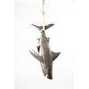 Large 45 Inch Nautical Beach Rustic Metal Shark Rope Hanger Wall Decor