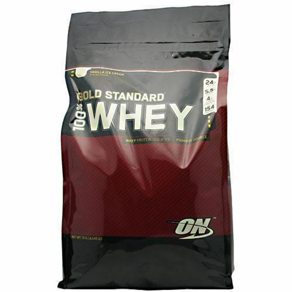 OPTIMUM NUTRITION 100% Gold Standard Whey Protein Vanilla Ice Cream 10 lb Bag