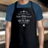 60th Birthday Apron Kitchen Cooking Gift for Him Her (Black)