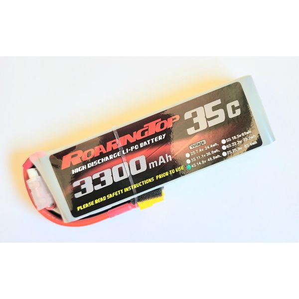 RoaringTop LiPo Battery Pack 35C 3300mAh 4S 14.8V with XT60 Plug