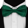 Green Pre-tied Bow Tie Solid Bow Ties Adjustable Length Bowtie and Pocket Square Cufflink Sets (UK0577-19)