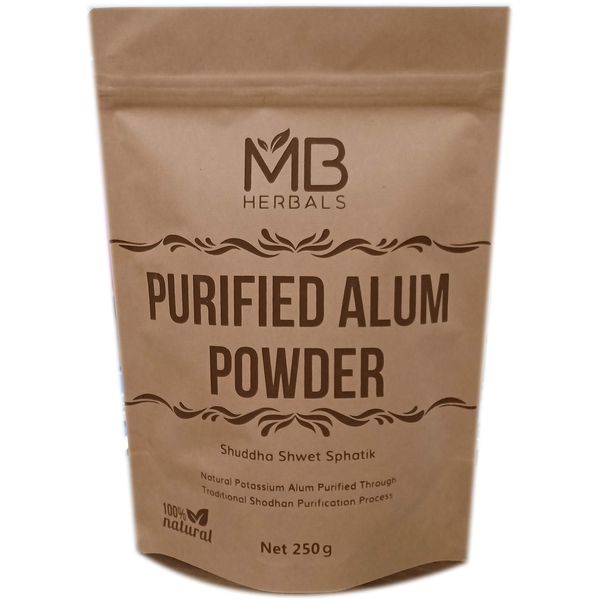 MB Herbals Alum Powder 250 Gram (8.81 oz) | Granulated Coarse Potassium Alum Powder | Food Preservative Preserving Pickles | Making Playdough | Fabric Mordant