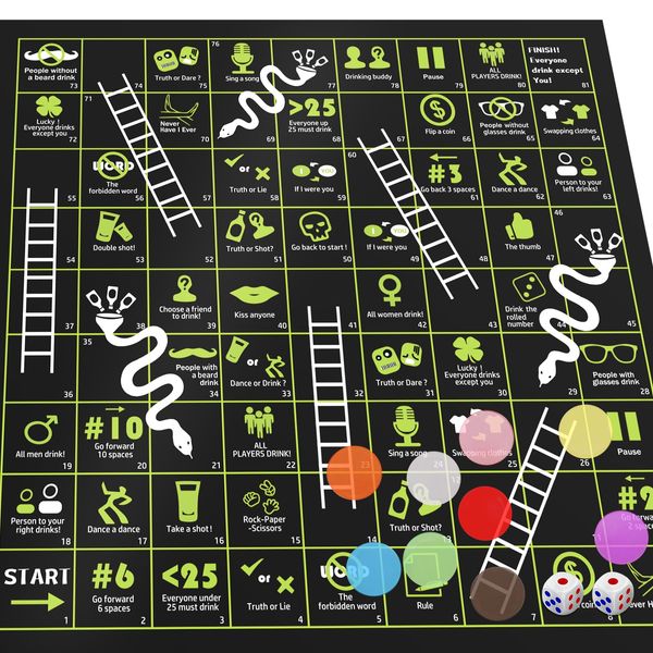 GOLDGE Board Game Mat for Adults, Adult Drinking Game for Parties, Family Party Game Perfect for Parties & Family Games Nights