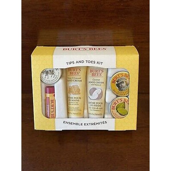 Burt's Bees Tips and Toes Kit New Hand Foot Cream Cuticle Cream Lip Balm